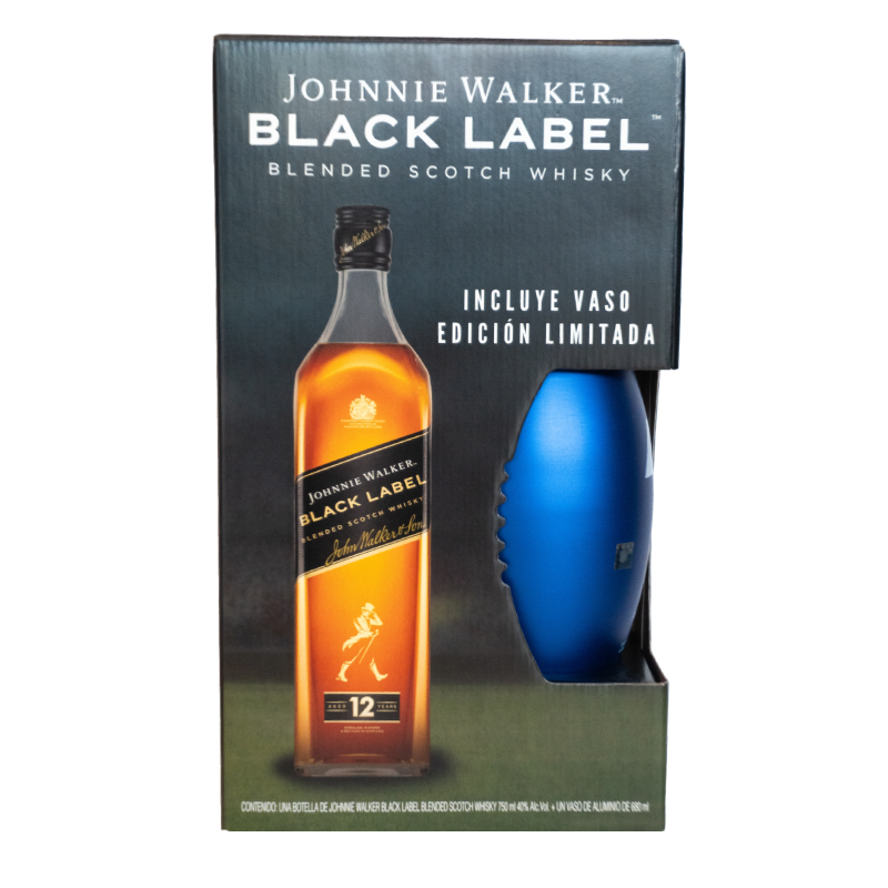 Johnnie Walker Black Label 750 ml + Vaso NFL 600 ml