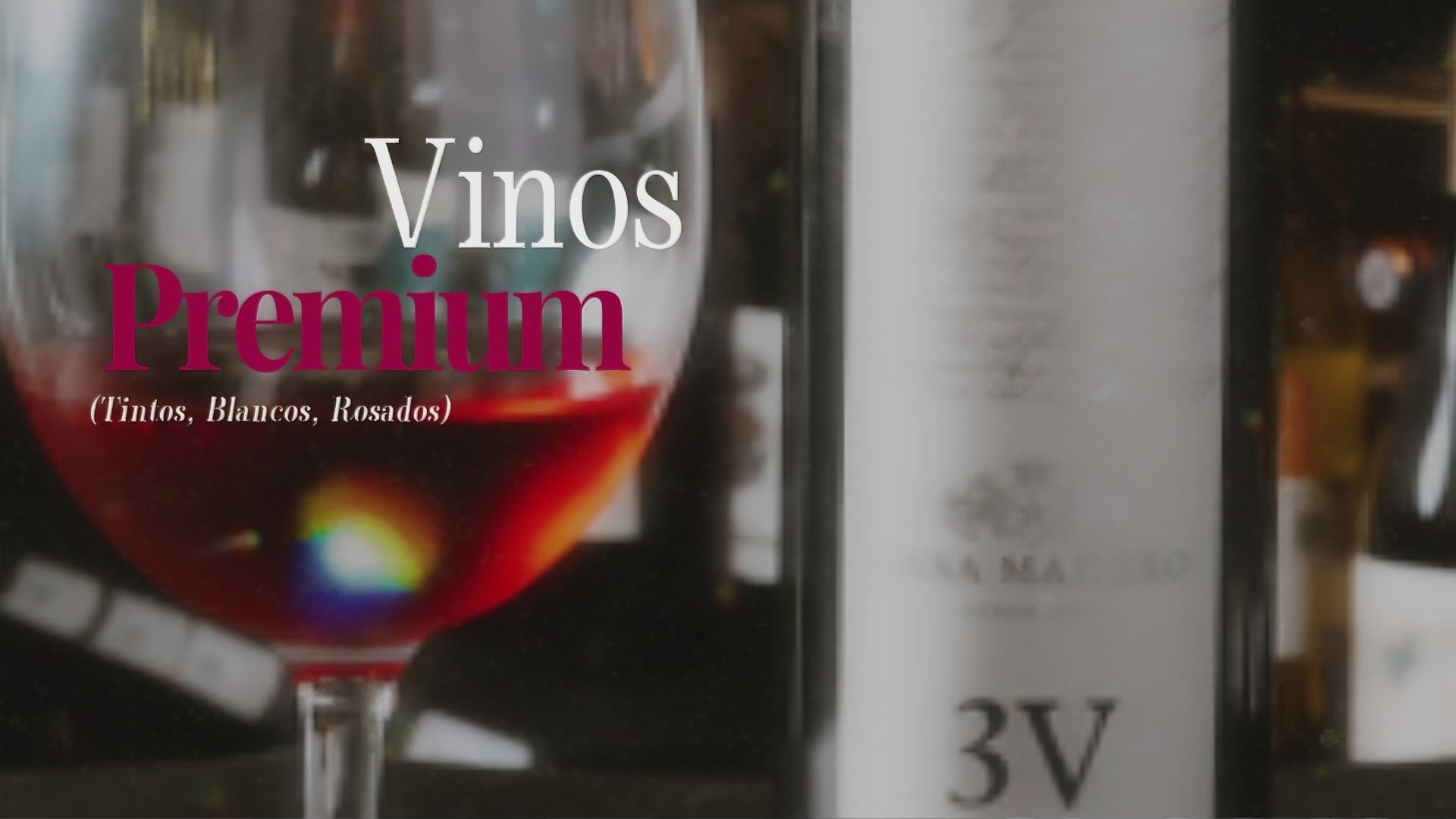 Cargar video: Vinos premium tintos, rodados, blancos